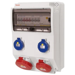 FAMATEL v3106 ZSF20101000.1 /3959  Zásuvková skříň IP65 jištěná s chráničem 40/4/003 - přístroje Eaton Vysoce Kvalitní