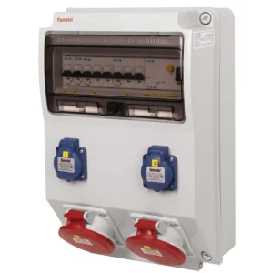 Výhodná Nabídka FAMATEL v320-6kA ZSF20002000.1 /3959  Zásuvková skříň IP44 jištěná s chráničem 40/4/003 - přístroje Eaton