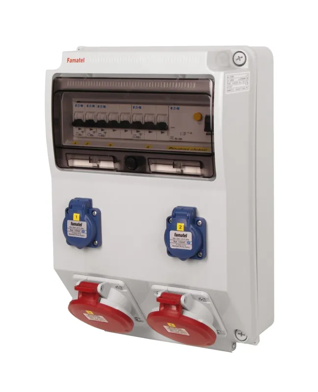 Výhodná Nabídka FAMATEL v320-6kA ZSF20002000.1 /3959 Zásuvková skříň IP44 jištěná s chráničem 40/4/003 - přístroje Eaton