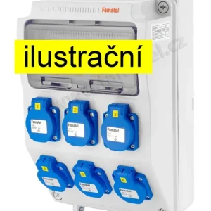 FAMATEL v371-6kA ZSF60000000.0 /3958 Zásuvková skříň IP54 jištěná bez chrániče - přístroje Eaton Autentický