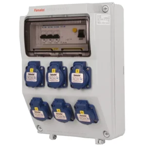 FAMATEL v375-6kA ZSF60000000.1 /3958 Zásuvková skříň IP54 jištěná s chráničem 40/4/003 - přístroje Eaton Sleva