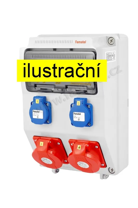 FAMATEL v4051 ZSF20200000.0 /3958 Zásuvková skříň IP44 jištěná bez chrániče - přístroje Eaton Originální