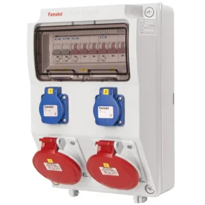 FAMATEL v420 ZSF20002000.0 /3958 Zásuvková skříň 2x230V+2x400V 32A 5p IP44 jištěná bez chrániče - přístroje Eaton Profesionální