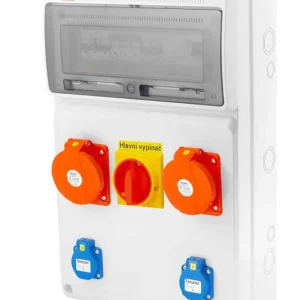 FAMATEL v4402-6kA ZSFV20101000.1 /3952  Zásuvková skříň IP44 jištěná s chráničem 40/4/003 - přístroje Eaton Moderní