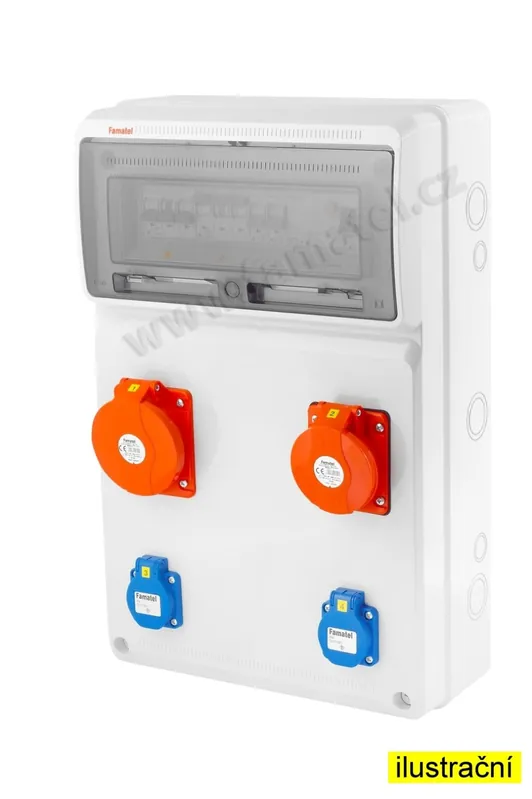 FAMATEL v440-6kA ZSF20101000.1 /3952 Zásuvková skříň IP44 jištěná s chráničem 40/4/003 - přístroje Eaton Top Prodej