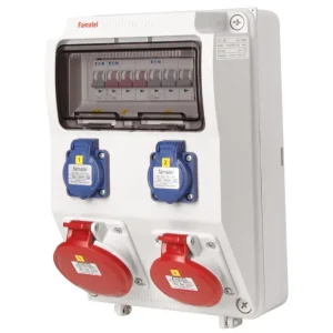 FAMATEL v3852 ZSF20101000.0 /3958 Zásuvková skříň IP44 jištěná bez chrániče - přístroje Eaton Cenově Výhodný