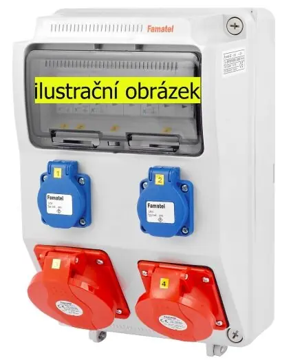 FAMATEL v3852-6kA ZSF20101000.0 /3958 Zásuvková skříň IP44 jištěná bez chrániče - přístroje Eaton Must-Have