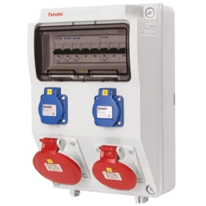 FAMATEL v385-6kA ZSF20101000.0 /3958 Zásuvková skříň IP44 jištěná bez chrániče - přístroje Eaton Finální Výprodej