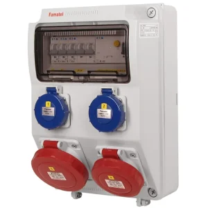 Hromadná Objednávka FAMATEL v396 ZSF20101000.1 /3958  Zásuvková skříň IP65 jištěná s chráničem 40/4/003 (ekon. var - přístroje Eaton