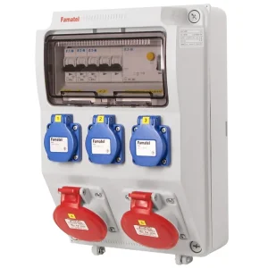 Trendový FAMATEL v520-6kA ZSF30200000.1 /3958  Zásuvková skříň IP44 jištěná s chráničem 40/4/003 - přístroje Eaton