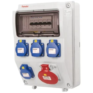 Značkový FAMATEL v563-6kA ZSF40100000.0 /3958  Zásuvková skříň IP44 jištěná bez chrániče - přístroje Eaton