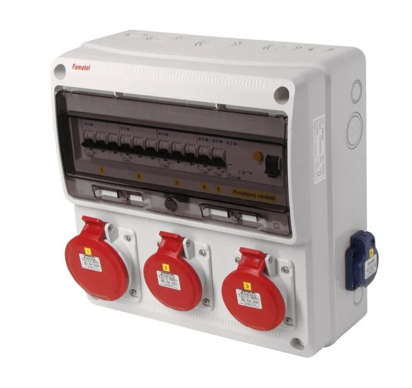 FAMATEL v605-6kA ZSF20201000.1 /3974 Zásuvková skříň IP44 jištěná s chráničem 63/4/003 - přístroje Eaton Akční Nabídka