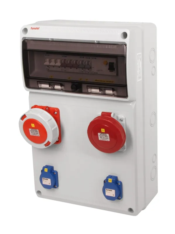 FAMATEL v825 ZSF20001010.1 /3952 Zásuvková skříň IP54 jištěná s chráničem 63/4/003 - přístroje Eaton Cenová Bomba