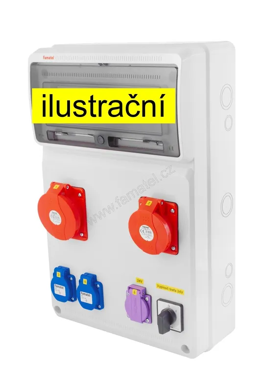 FAMATEL v905-6kA ZSFT21101000.0 /3952 Zásuvková skříň IP44 jištěná bez chrániče - přístroje Eaton Doprava Zdarma