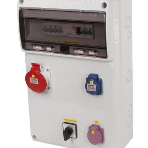 Celosvětová Doprava FAMATEL v955 ZSFT11100000.1 /3952  Zásuvková skříň IP44 jištěná s chráničem 40/4/003 - přístroje Eaton