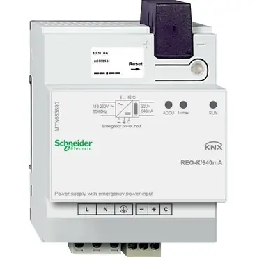 SCHNEIDER MTN683890 MERTEN KNX napájecí zdroj REG-K/640 mA se vstupem pro záložní napájení Autentický