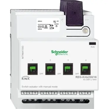 SCHNEIDER MTN647593 MERTEN KNX spínací akční člen REG-K/4x230/16+man.režim Ověřený