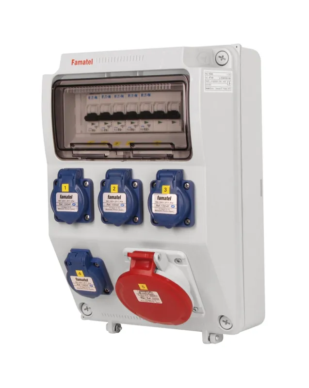 FAMATEL v575-6kA ZSF40001000.0 /3958 Zásuvková skříň IP44 jištěná bez chrániče - přístroje Eaton Sleva