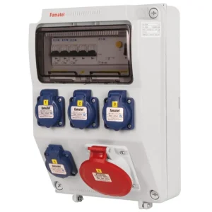 Hromadná Objednávka FAMATEL v580-6kA ZSF40001000.1 /3958  Zásuvková skříň IP44 jištěná s chráničem 40/4/003 - přístroje Eaton