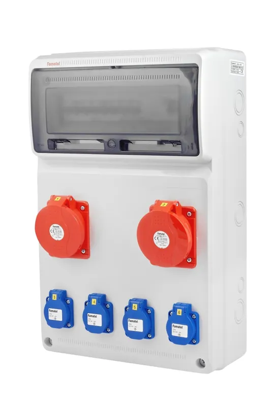 Hromadná Objednávka FAMATEL v625-6kA ZSF40101000.1 /3952 Zásuvková skříň IP44 jištěná s chráničem 40/4/003 - přístroje Eaton