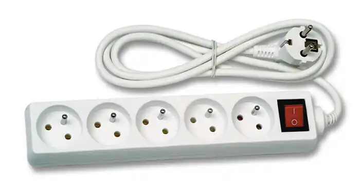 ECOLITE FK5-5 Prodl. přívod 5m, 5zásuvek s vypínačem Vrácení Zdarma