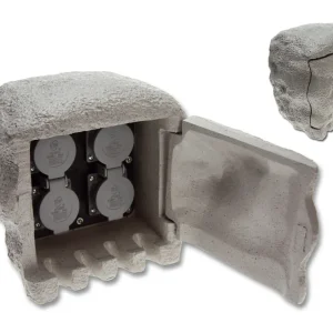 ECOLITE XSTA-224G Kamenný sloupek 4x zásuvka Trendový