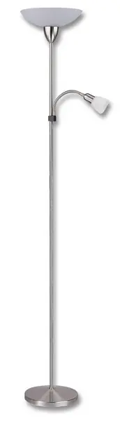 Finální Výprodej ECOLITE LF34-BI/CHRM Lampa stojací E27/100WsE14/40W bílá chrom mat