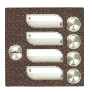 TESLA 4FN 230 87.1/F Modul tlačítkový KARAT 4+n 4 tl. se 4 jmenovkami se zámkem (antik Ihned K Objednání