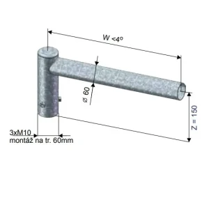 Značkový KOOPERATIVA 12200-00061 SD 2-1250/180 Z výložník pro stožáry S,K,KL,KLA,KLB,KA,KLL