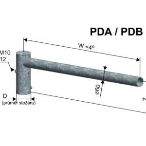 Značkový KOOPERATIVA 12200-00347 PDA 1-1500/76 Z výložník pro přechody pro chodce