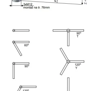 Značkový KOOPERATIVA 12200-00429 GD 3-500/90 Z výložník pro stožáry typu GA