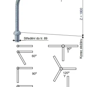 Zlevněný KOOPERATIVA 12200-00185 UZB 2-1500/90 Z výložník pro stožáry typu UZL,UZM