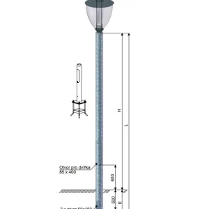Značkový KOOPERATIVA 12100-00131 KB 2,5-108/60 Z stožár dekorativní