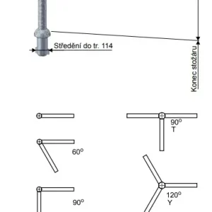 Značkový KOOPERATIVA 12200-00261 J 2-3000/90 Z rozebíratelný výložník pro stožáry typu J,U,UD