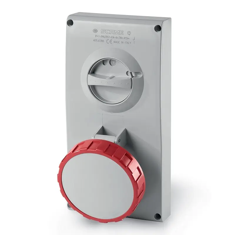 Speciální Cena SCAME 405.6386 Zásuvka vestavná OMNIA s bezpečnostním blokováním - 3P+E, 16A, 6h/380-415 V