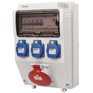 FAMATEL v215 ZSF30001000.1 /3958 Zásuvková skříň IP44 jištěná s chráničem 40/4/003 - přístroje Eaton Záruka V Ceně