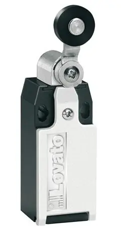 LOVATO KBE2S11 koncový spínač, plastové tělo, kovová kladka, O19x5mm, 1Z+1V mžikové Cenově Výhodný