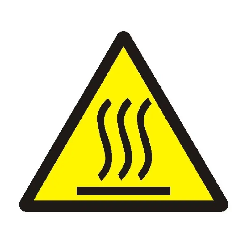 STRO.M ZVS22-04-06 Výstraha - Horká plocha výřez 6x6cm - žlutá (samolepka) Novinka