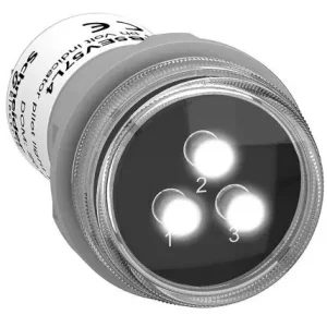 Limitovaná Edice SCHNEIDER XB5EV57L4 Signálka pro sledování 3 fází, integrovaná LED - 3xbílá, 400VAC