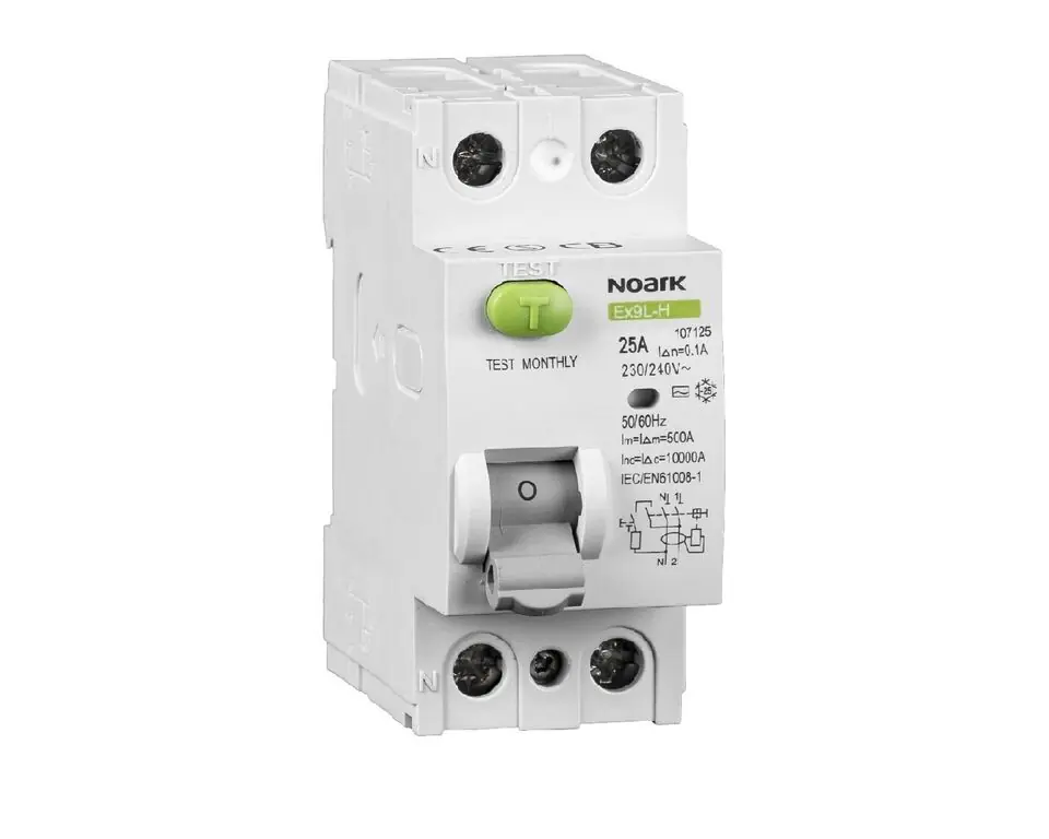 Moderní NOARK 108291 Ex9L-H G 2P 63A A 30mA Proudový chránič 10kA