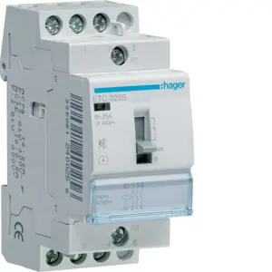 HAGER ETC325S Stykač s aut. návratem se sníženou hlučností 25A, 3S, 230V AC Novinka