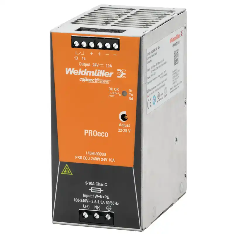 Trendový WEIDMÜLLER 1469490000 PRO ECO 240W 24V 10A Napájecí zdroj