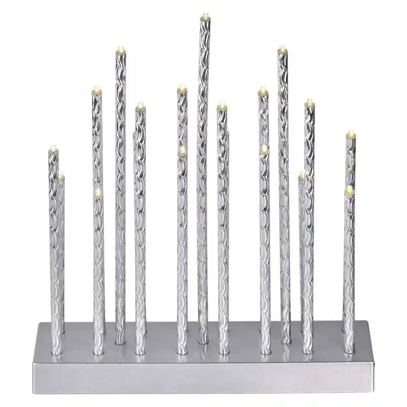 EMOS DCAW02 LED svícen stříbrný, 3x AA, teplá bílá, časovač Cenově Výhodný