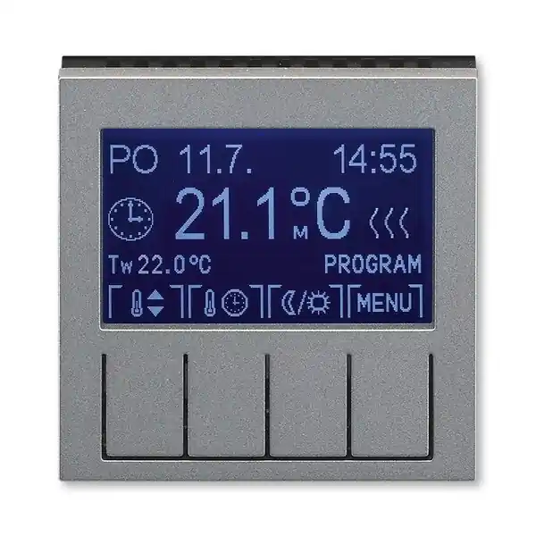 ABB 3292H-A10301 69, LEVIT Termostat univerzální programovatelný; ocelová/kouř. černá Trendový