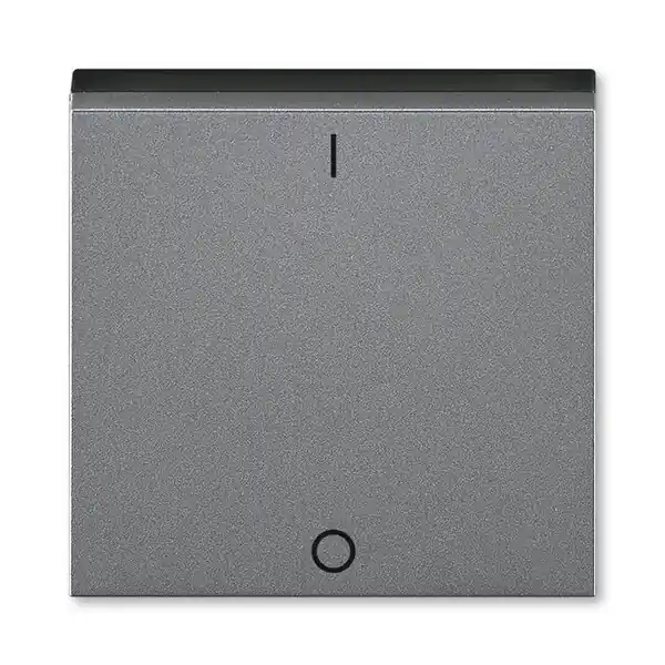 Značkový ABB 3559H-A00933 69, LEVIT Kryt jednoduchý s pot. a čirým pr.; ocelová/kouř. černá