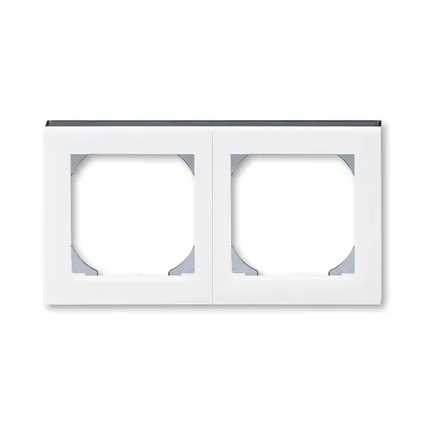 ABB 3901H-A05520 62, LEVIT Rámeček dvojnásobný s otvorem 55x55; bílá/kouřová černá Garance Vrácení Peněz