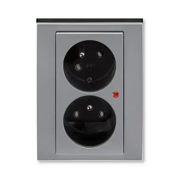 ABB 5593H-C02357 69, LEVIT Zásuvka dvojnásobná, s př.ochr.; ocelová/kouř. černá Objednat Nyní