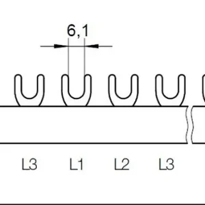 Hromadná Objednávka POLLMANN 2214311 Propojovací lišta G-3L-27-1000/16C, vidlička, 3pól., 80A, rozteč 27mm