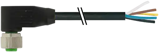 MURR 7000-19061-7050030 M12 F úhlový / volný konec - 12pin, PUR, černý, UL/CSA, délka 0,3m Jen Po Omezenou Doba