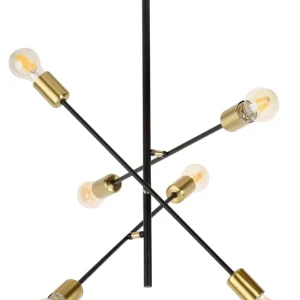 Trendový RABALUX 2104 Lanny E27 6X MAX 15W - černá/ zlatá